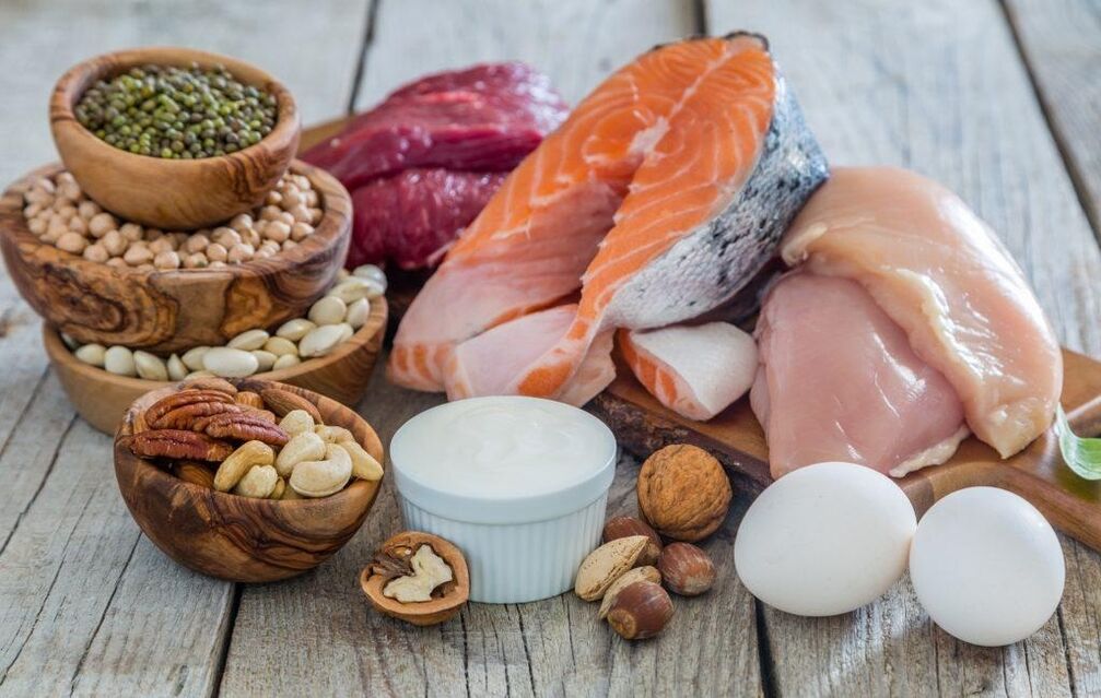 Products with high animal protein and vegetable products